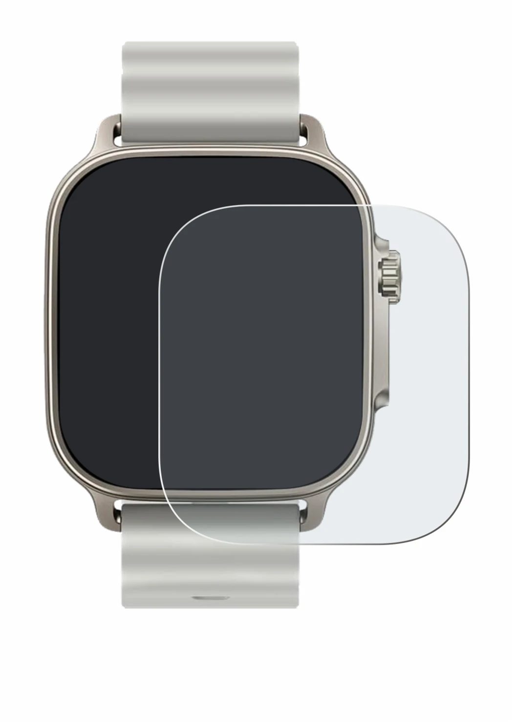 Immagine del dispositivo realme Watch 5 con un'ampia varietà di protezioni per lo schermo.