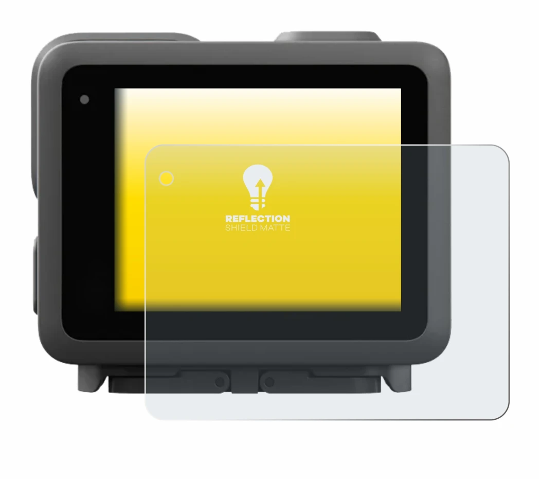 Immagine del dispositivo GoPro Lit Hero con un'ampia varietà di protezioni per lo schermo.