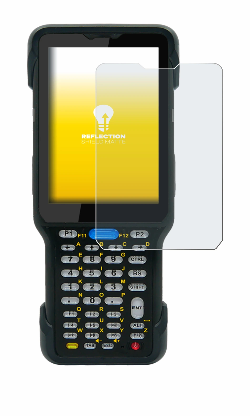 Immagine del dispositivo Unitech HT730 con un'ampia varietà di protezioni per lo schermo.