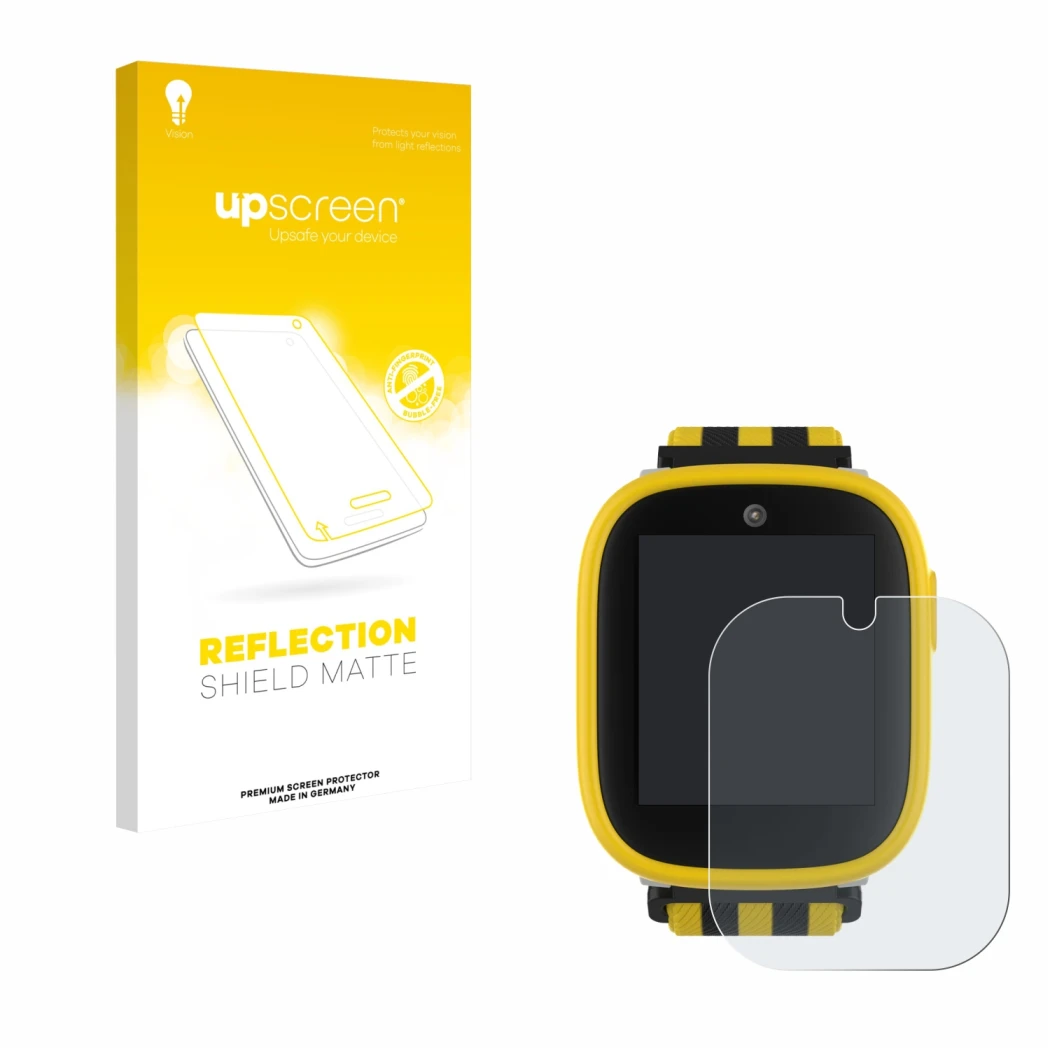 Parte frontale di una confezione del prodotto con il logo del marchio upscreen. Accanto è raffigurato il dispositivo Xplora X6