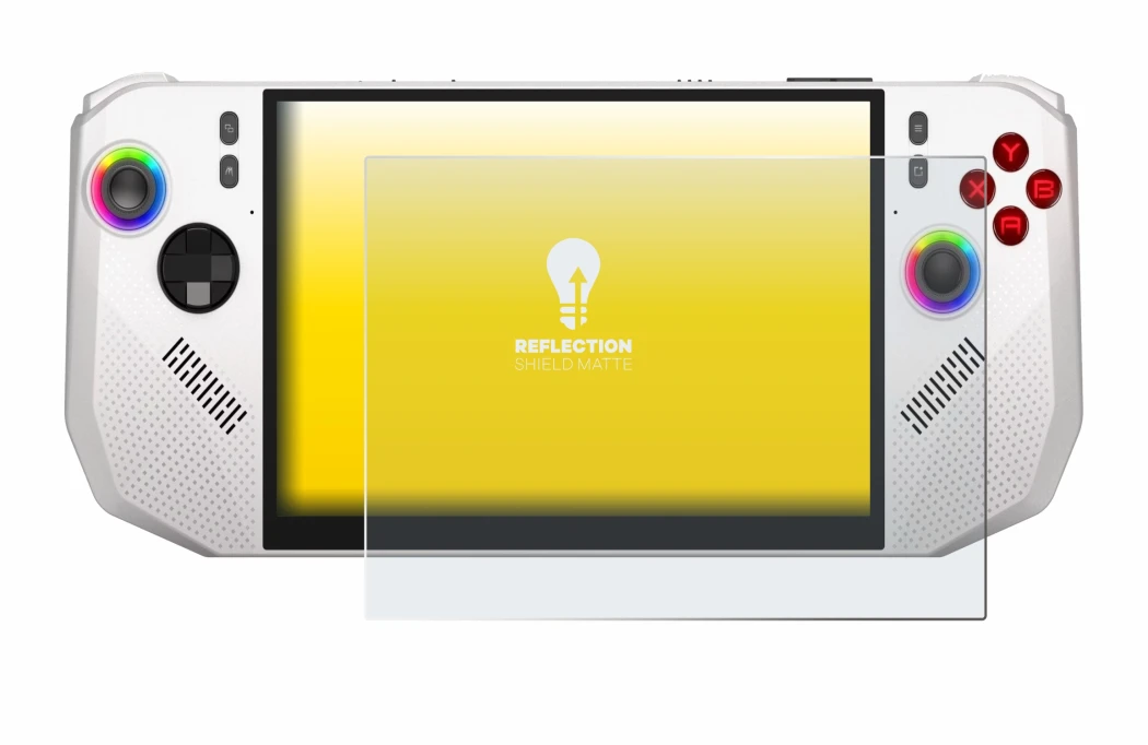 Immagine del dispositivo MSI Claw A8 BZ2EM con un'ampia varietà di protezioni per lo schermo.