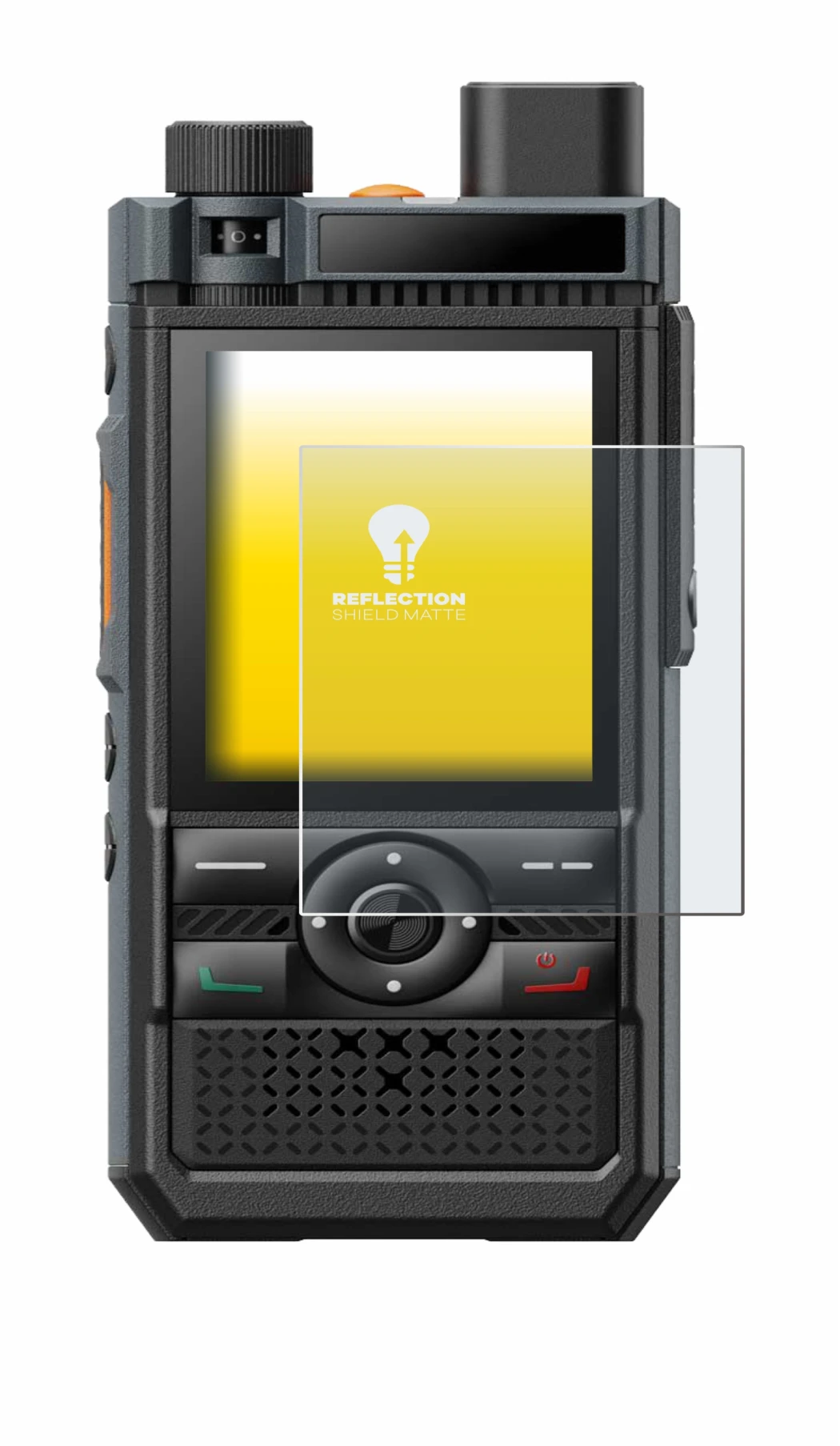 Immagine del dispositivo Hytera P50 con un'ampia varietà di protezioni per lo schermo.