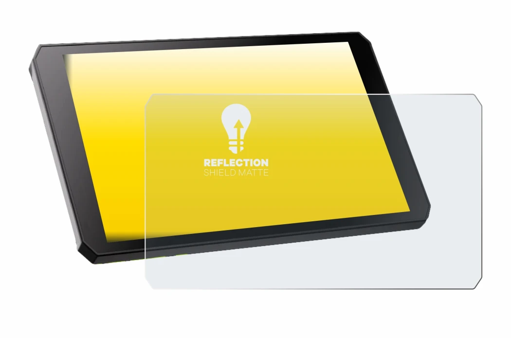 Immagine del dispositivo RiderNav R7M con un'ampia varietà di protezioni per lo schermo.