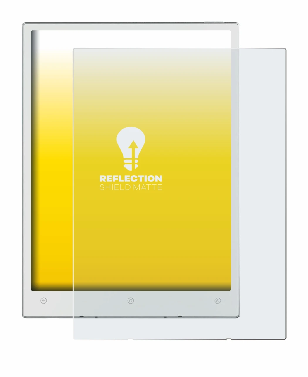 Immagine del dispositivo Viwoods AiPaper Mini con un'ampia varietà di protezioni per lo schermo.