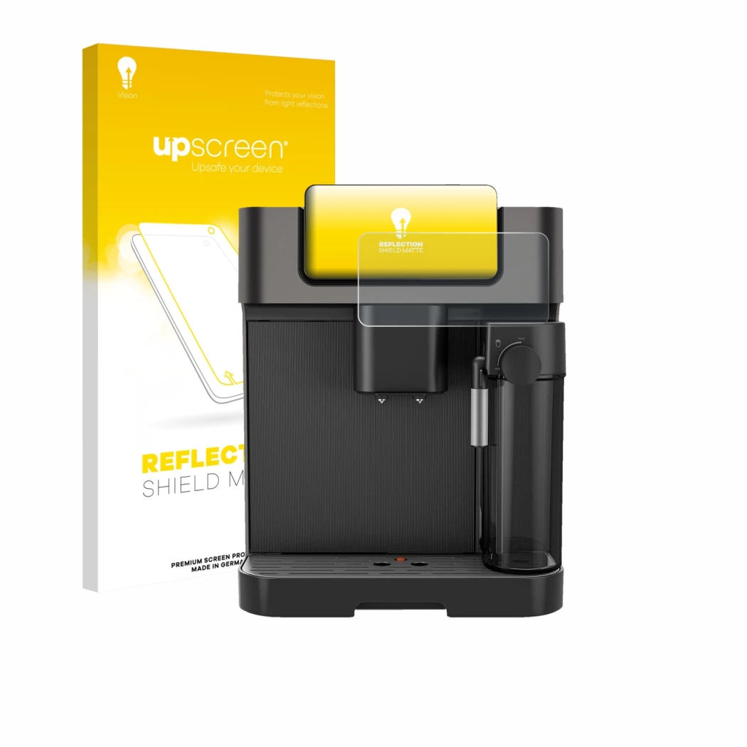 Parte frontale di una confezione del prodotto con il logo del marchio upscreen. Accanto è raffigurato il dispositivo Grundig K