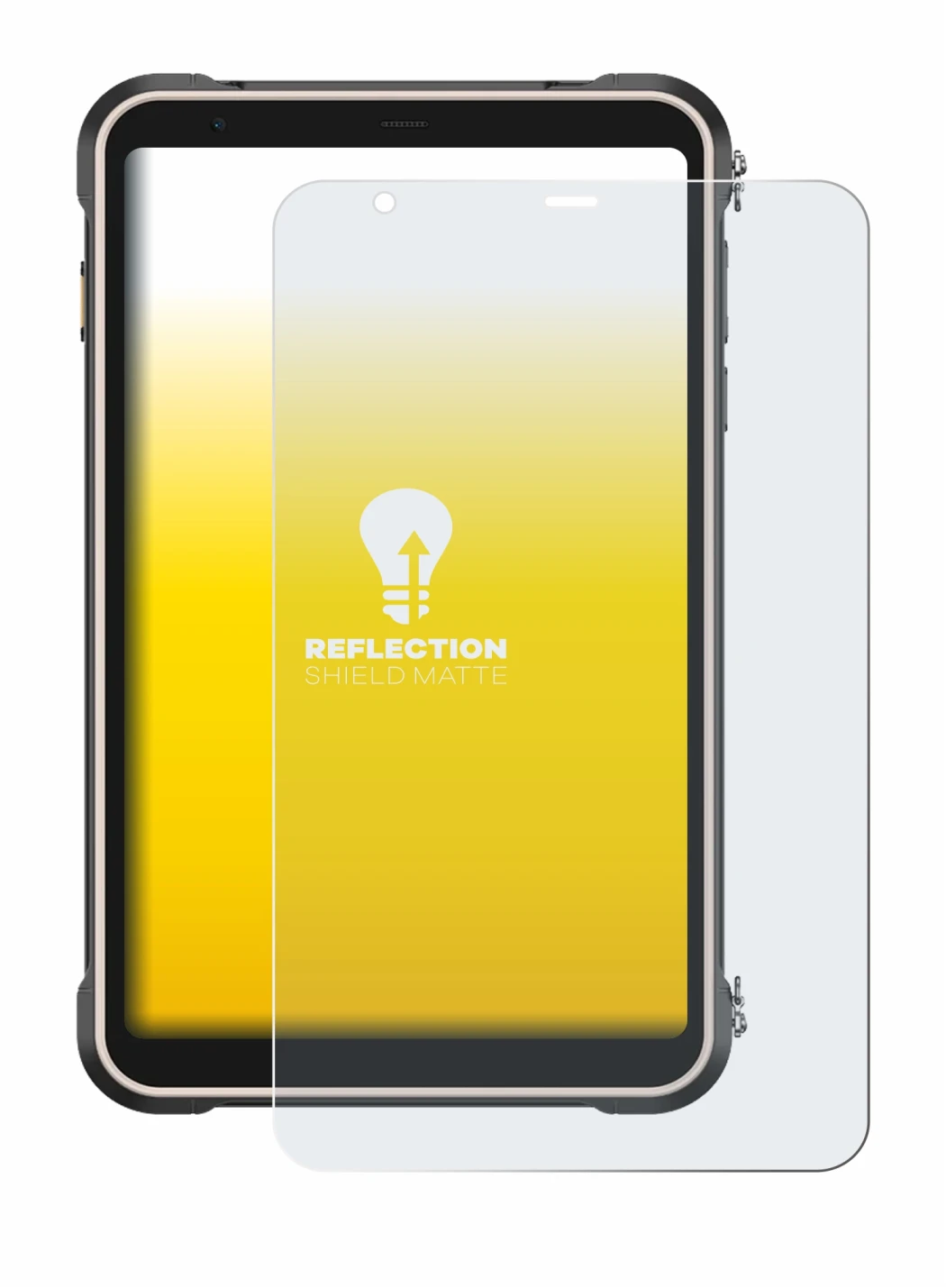 Immagine del dispositivo Ulefone RugKing Pad Pro con un'ampia varietà di protezioni per lo schermo.