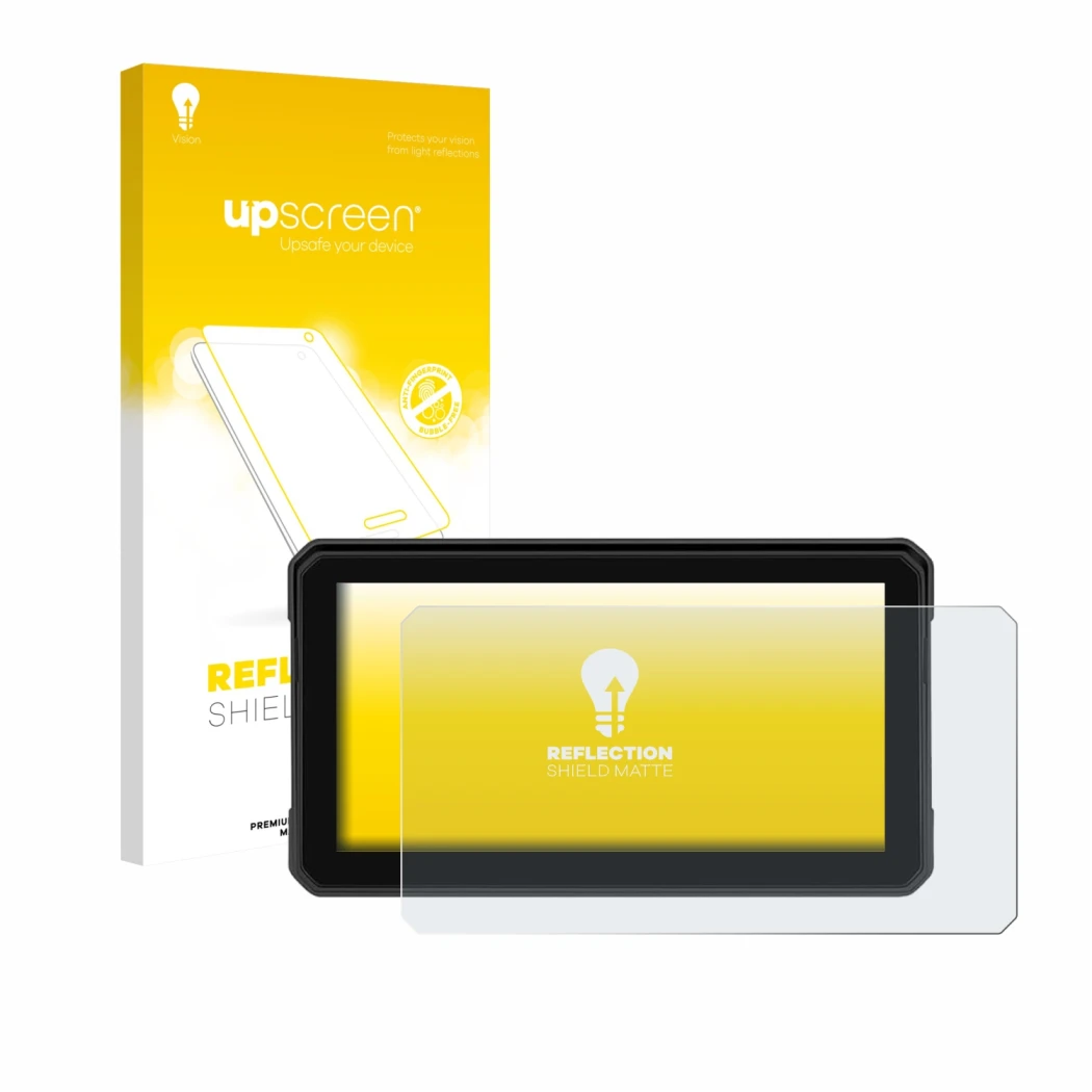 Parte frontale di una confezione del prodotto con il logo del marchio upscreen. Accanto è raffigurato il dispositivo GOHHDL A4