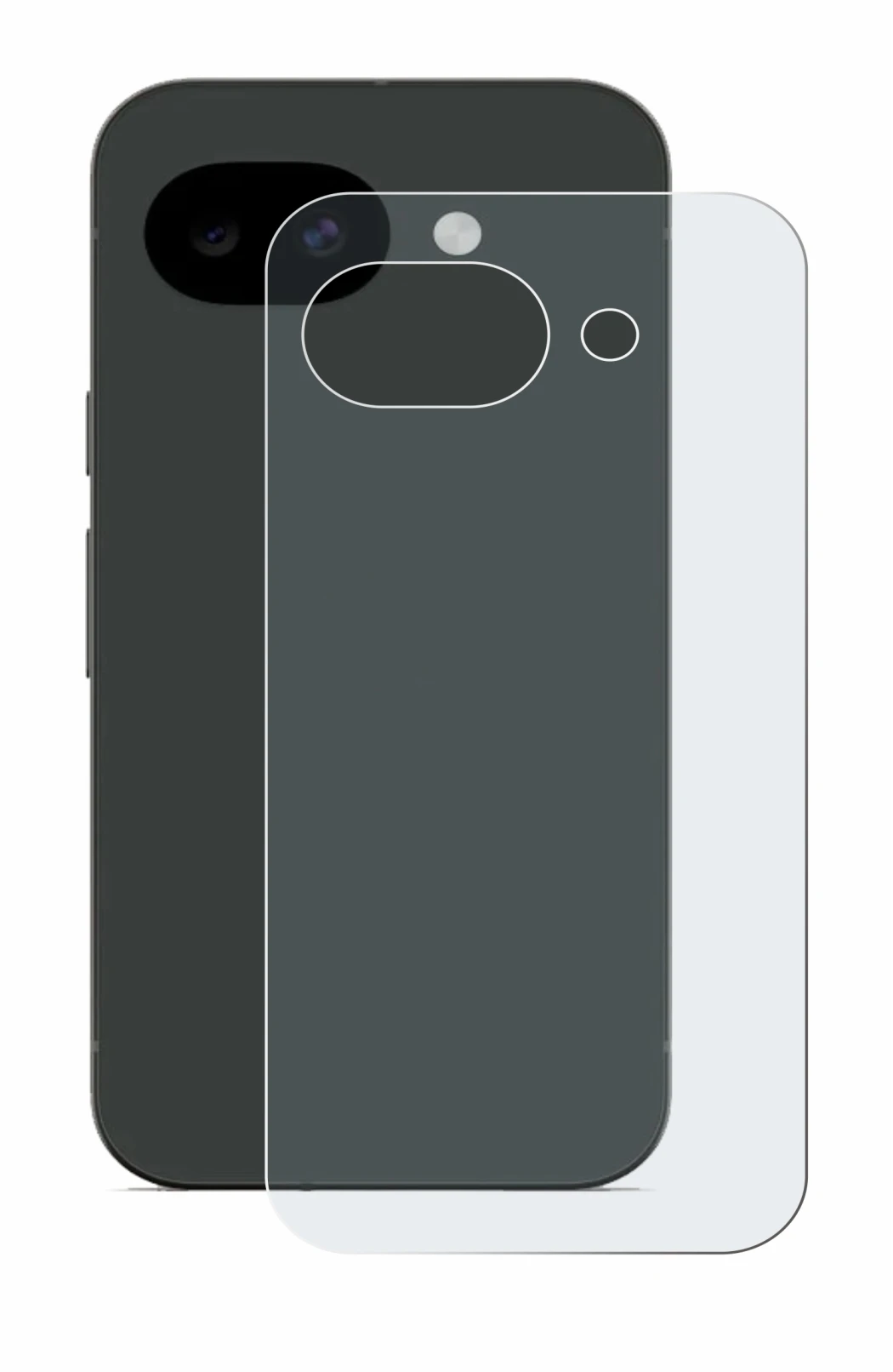 Immagine del dispositivo Google Pixel 10a (Posteriore) con un'ampia varietà di protezioni per lo schermo.