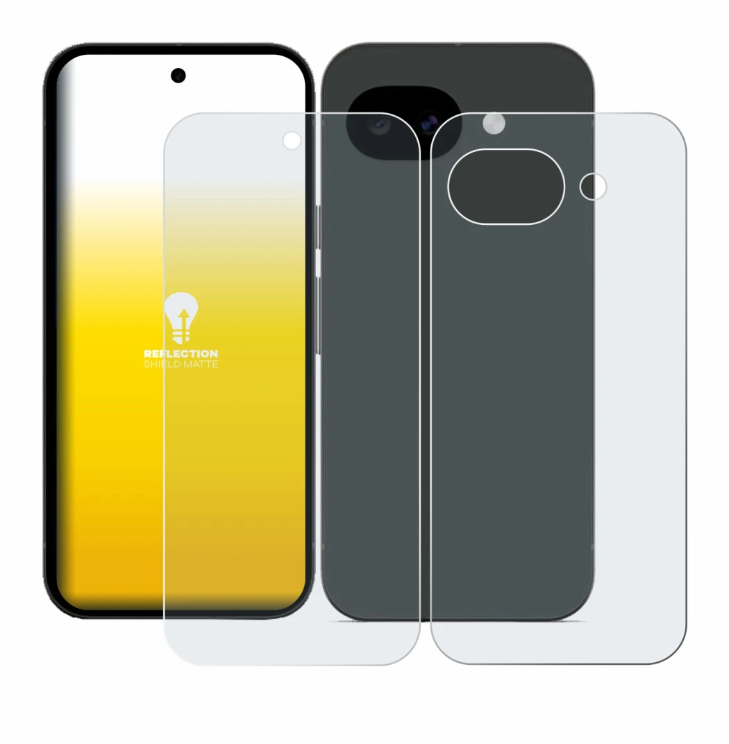 Immagine del dispositivo Google Pixel 10a (Fronte+Retro) con un'ampia varietà di protezioni per lo schermo.