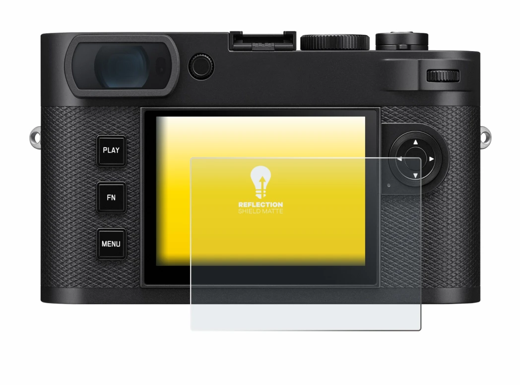 Immagine del dispositivo Leica M EV1 con un'ampia varietà di protezioni per lo schermo.