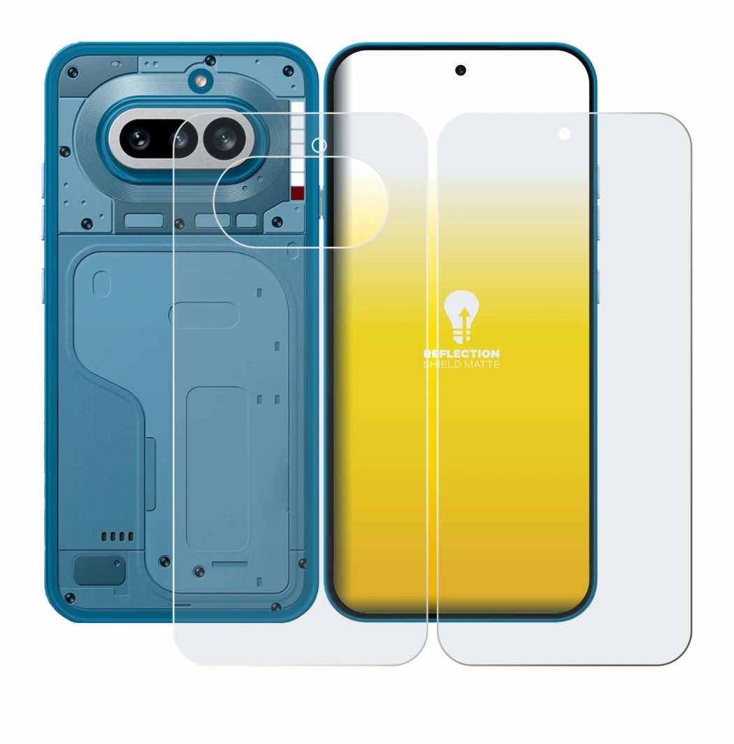 Immagine del dispositivo Nothing Phone (4a) (Fronte+Retro) con un'ampia varietà di protezioni per lo schermo.
