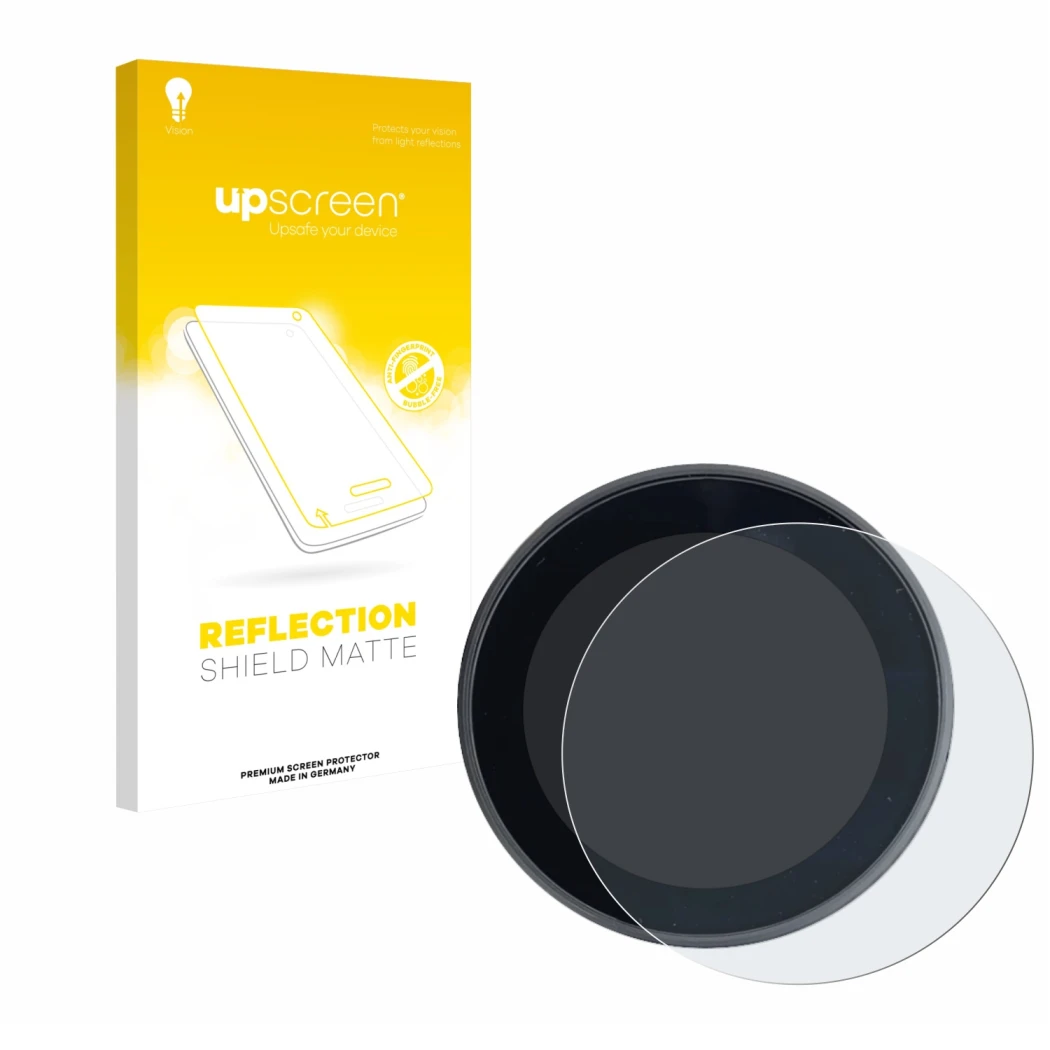 Parte frontale di una confezione del prodotto con il logo del marchio upscreen. Accanto è raffigurato il dispositivo Meraki Es