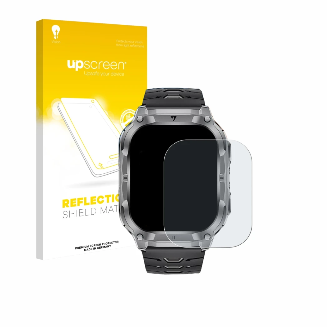 Parte frontale di una confezione del prodotto con il logo del marchio upscreen. Accanto è raffigurato il dispositivo LIGE EF22