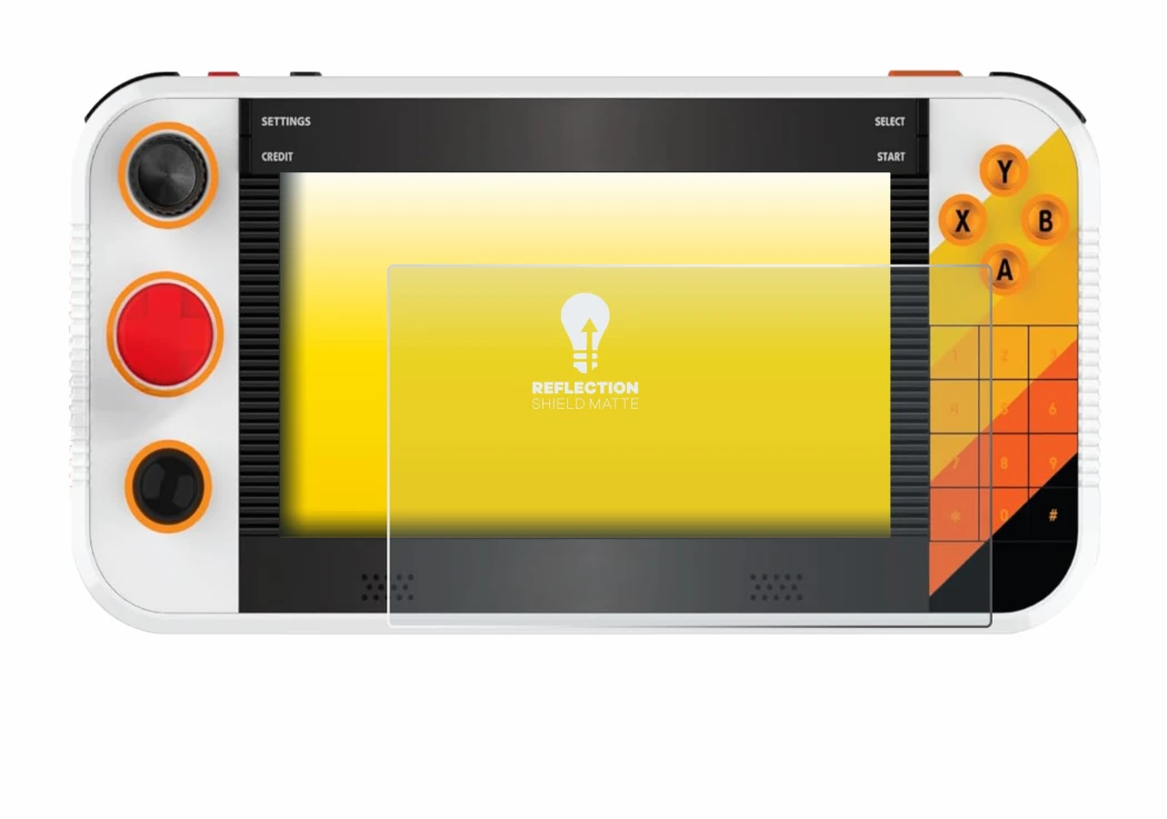 Immagine del dispositivo My Arcade Atari Gamestation Go Portable con un'ampia varietà di protezioni per lo schermo.