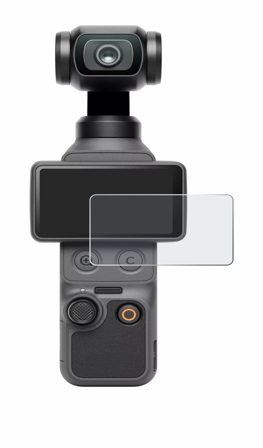 Immagine del dispositivo DJI Osmo Pocket 4 con un'ampia varietà di protezioni per lo schermo.
