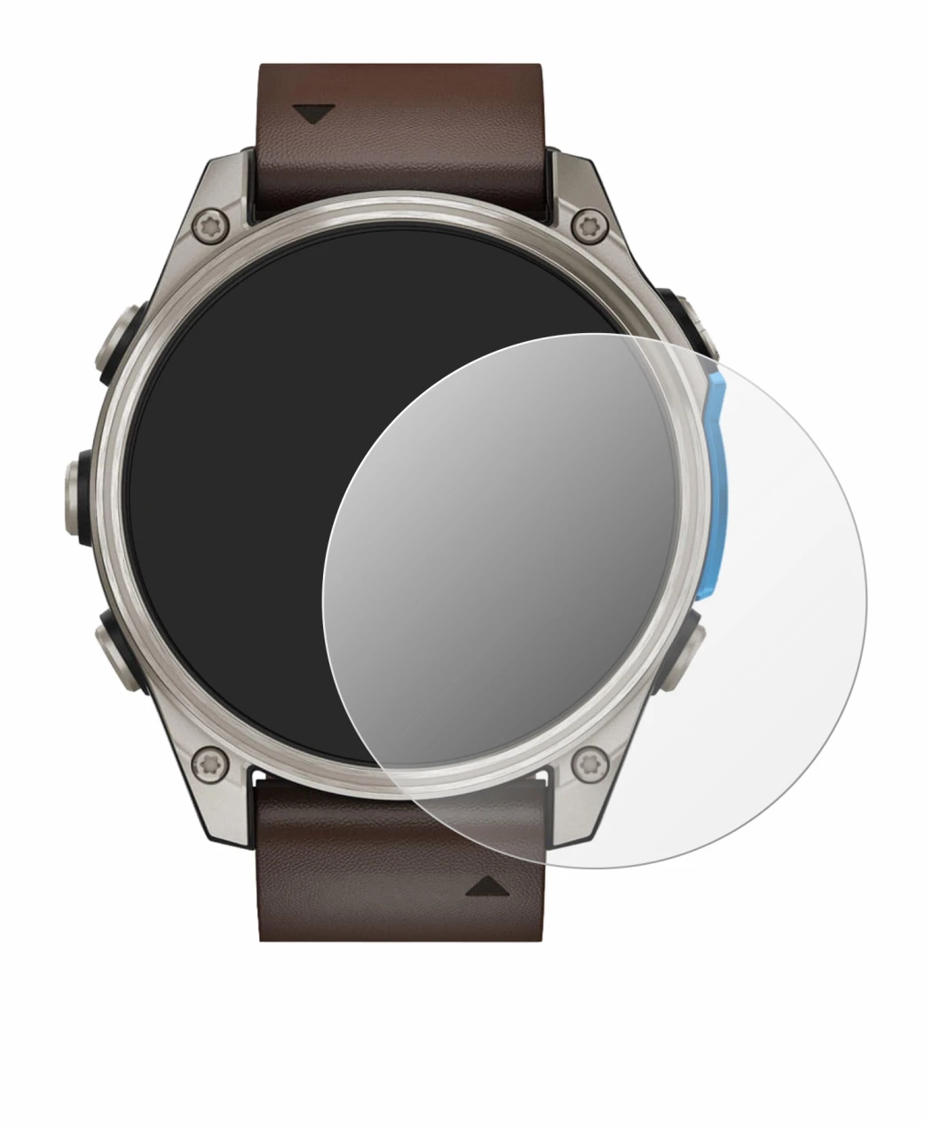 Immagine del dispositivo Garmin D2 Mach 2 (47 mm) con un'ampia varietà di protezioni per lo schermo.
