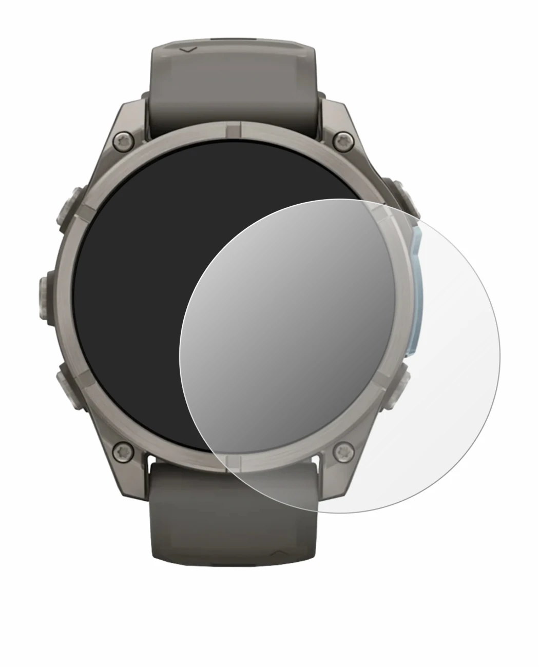 Immagine del dispositivo Garmin Fenix 9 (47 mm) con un'ampia varietà di protezioni per lo schermo.