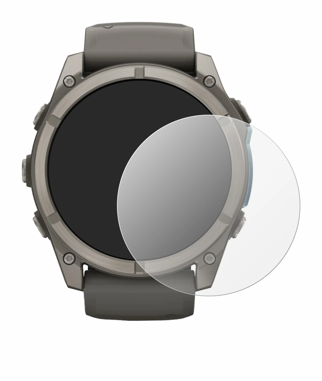 Immagine del dispositivo Garmin Fenix 9 (51 mm) con un'ampia varietà di protezioni per lo schermo.
