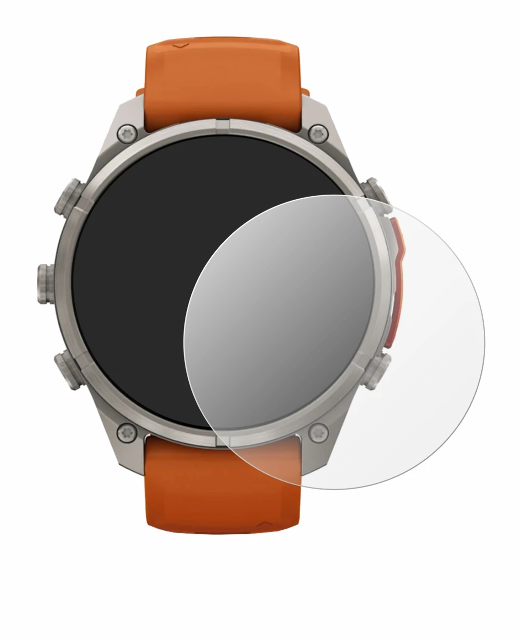 Immagine del dispositivo Garmin Fenix 9 Pro (47 mm) con un'ampia varietà di protezioni per lo schermo.