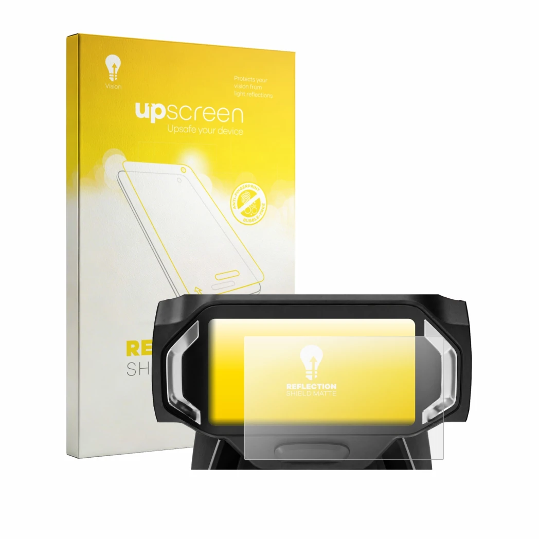 Parte frontale di una confezione del prodotto con il logo del marchio upscreen. Accanto è raffigurato il dispositivo Navee UT5