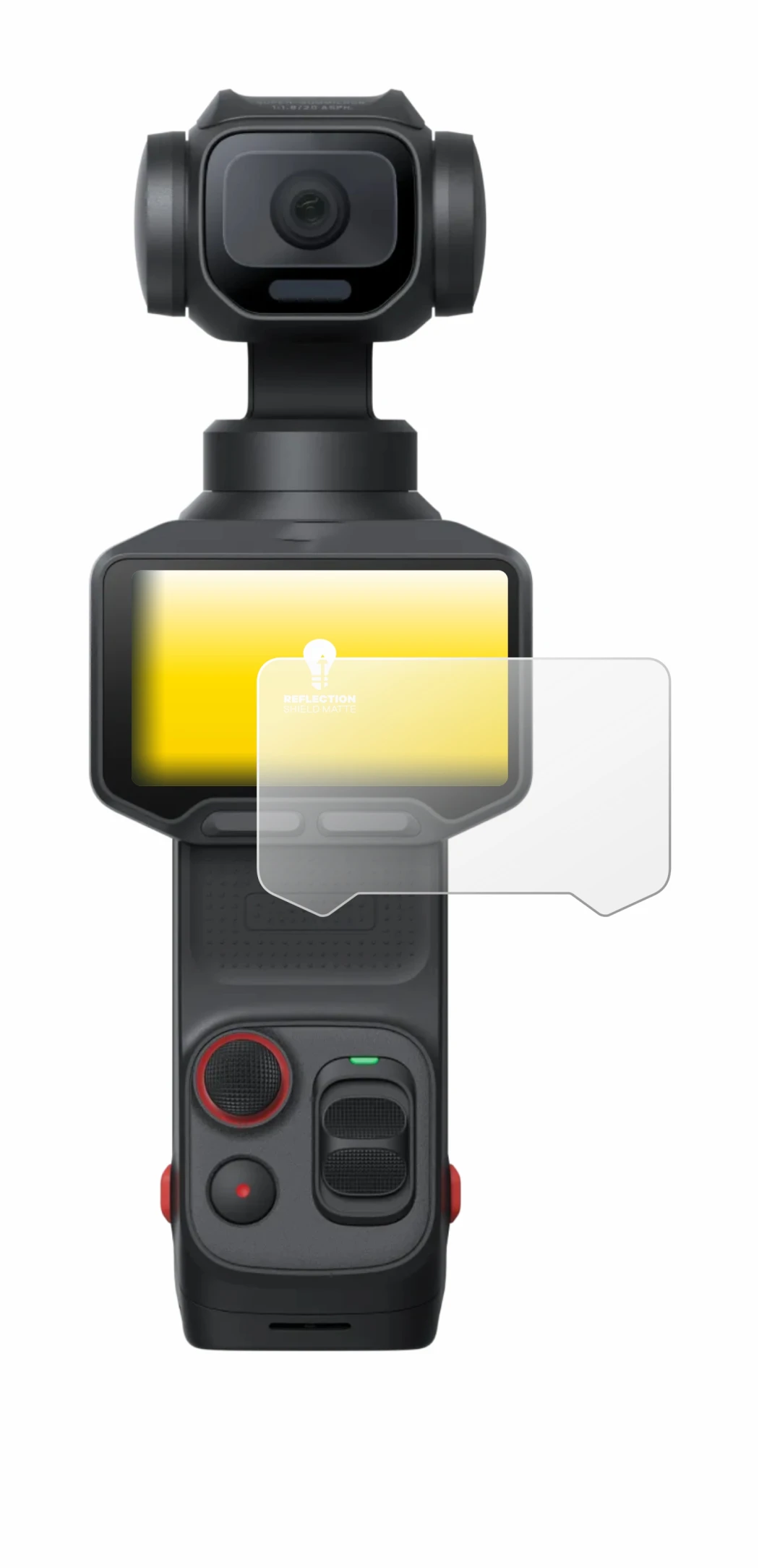 Immagine del dispositivo Insta360 Luna Pro con un'ampia varietà di protezioni per lo schermo.
