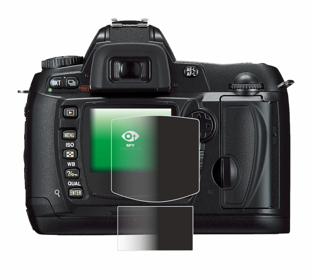 Immagine del dispositivo Nikon D70 con un'ampia varietà di protezioni per lo schermo.