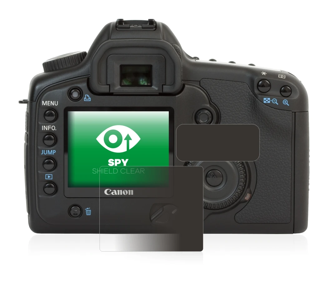 Immagine del dispositivo Canon EOS 5D con un'ampia varietà di protezioni per lo schermo.