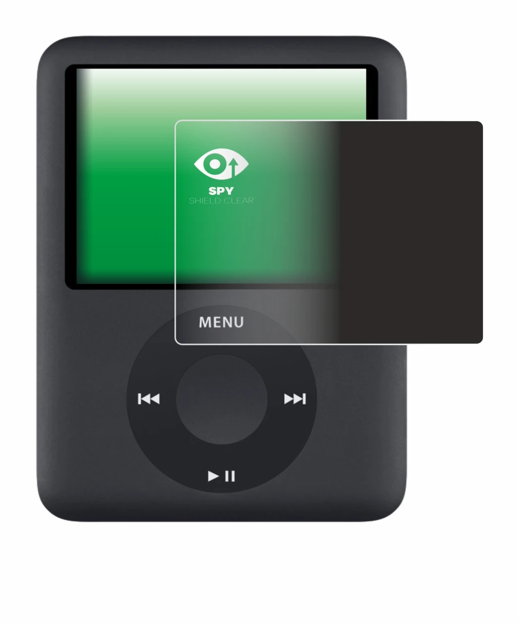 Immagine del dispositivo Apple iPod nano (3a Gen.) con un'ampia varietà di protezioni per lo schermo.