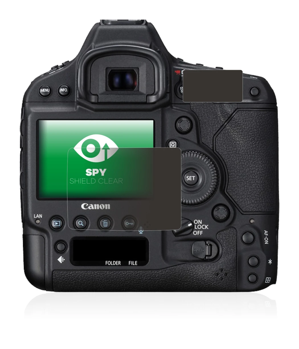 Immagine del dispositivo Canon EOS 1Ds Mark II con un'ampia varietà di protezioni per lo schermo.