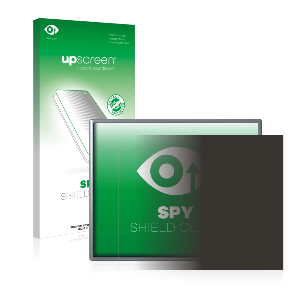 Parte frontale di una confezione del prodotto con il logo del marchio upscreen. Accanto è raffigurato il dispositivo Siemens S