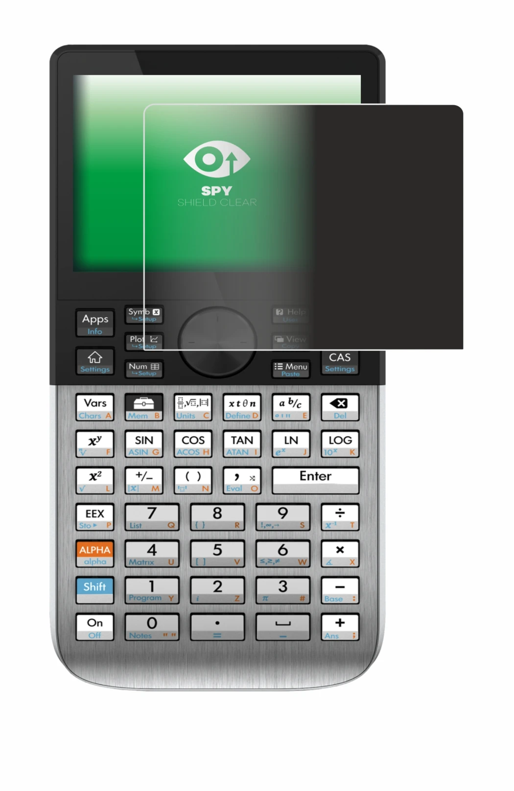 Immagine del dispositivo HP Prime con un'ampia varietà di protezioni per lo schermo.