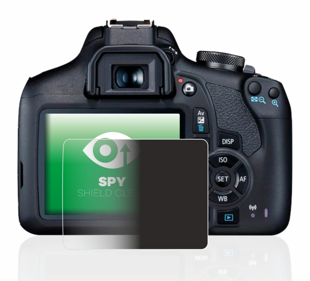 Immagine del dispositivo Canon EOS 2000D con un'ampia varietà di protezioni per lo schermo.