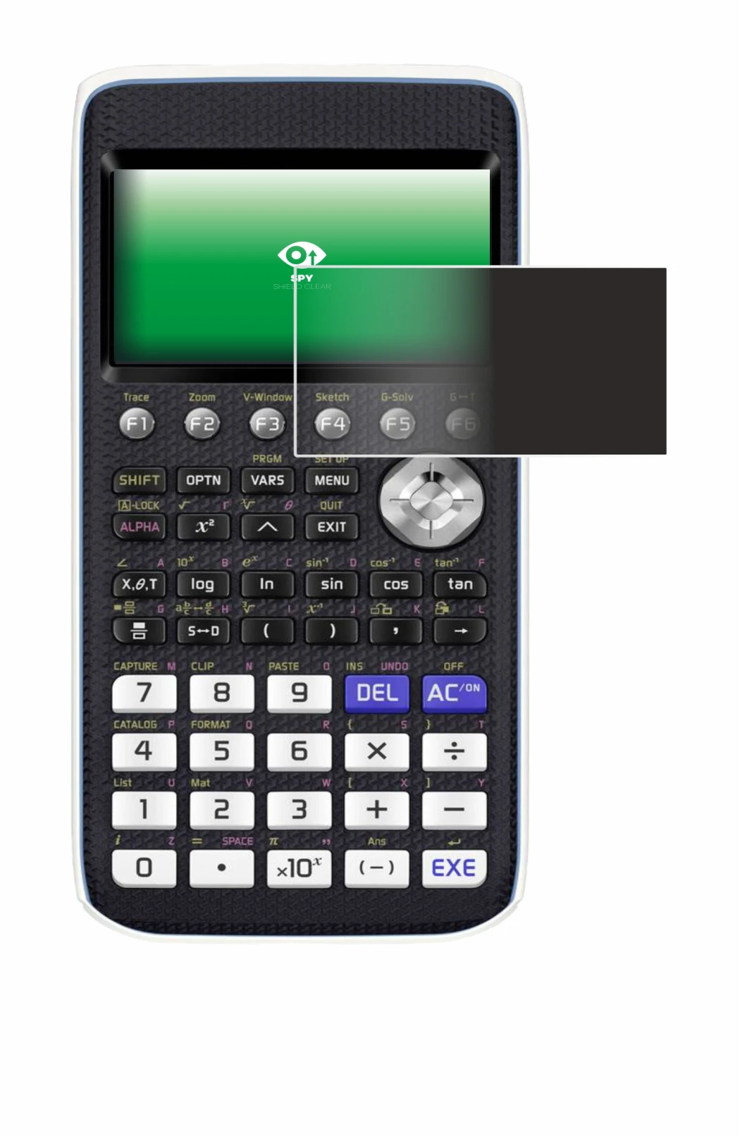 Immagine del dispositivo Casio FX-CG50 con un'ampia varietà di protezioni per lo schermo.