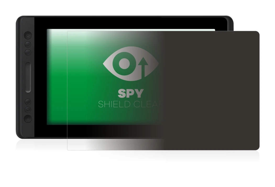 Immagine del dispositivo Huion Kamvas Pro 13 con un'ampia varietà di protezioni per lo schermo.