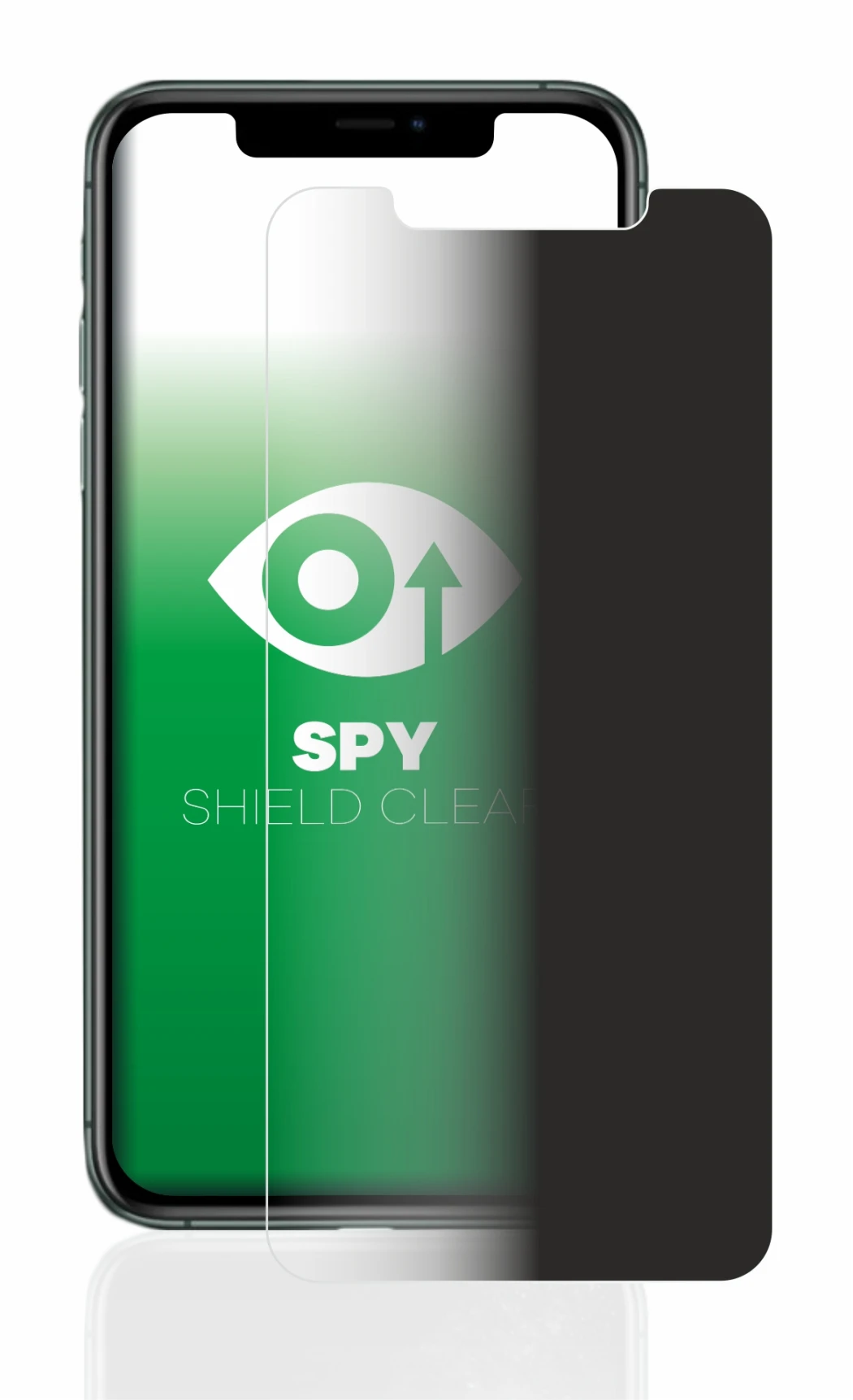 Immagine del dispositivo Apple iPhone 11 Pro Max con un'ampia varietà di protezioni per lo schermo.