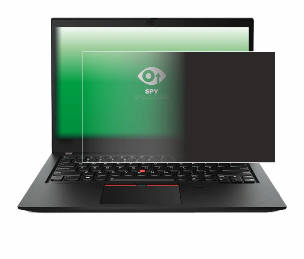 Immagine del dispositivo Lenovo ThinkPad T490s con un'ampia varietà di protezioni per lo schermo.