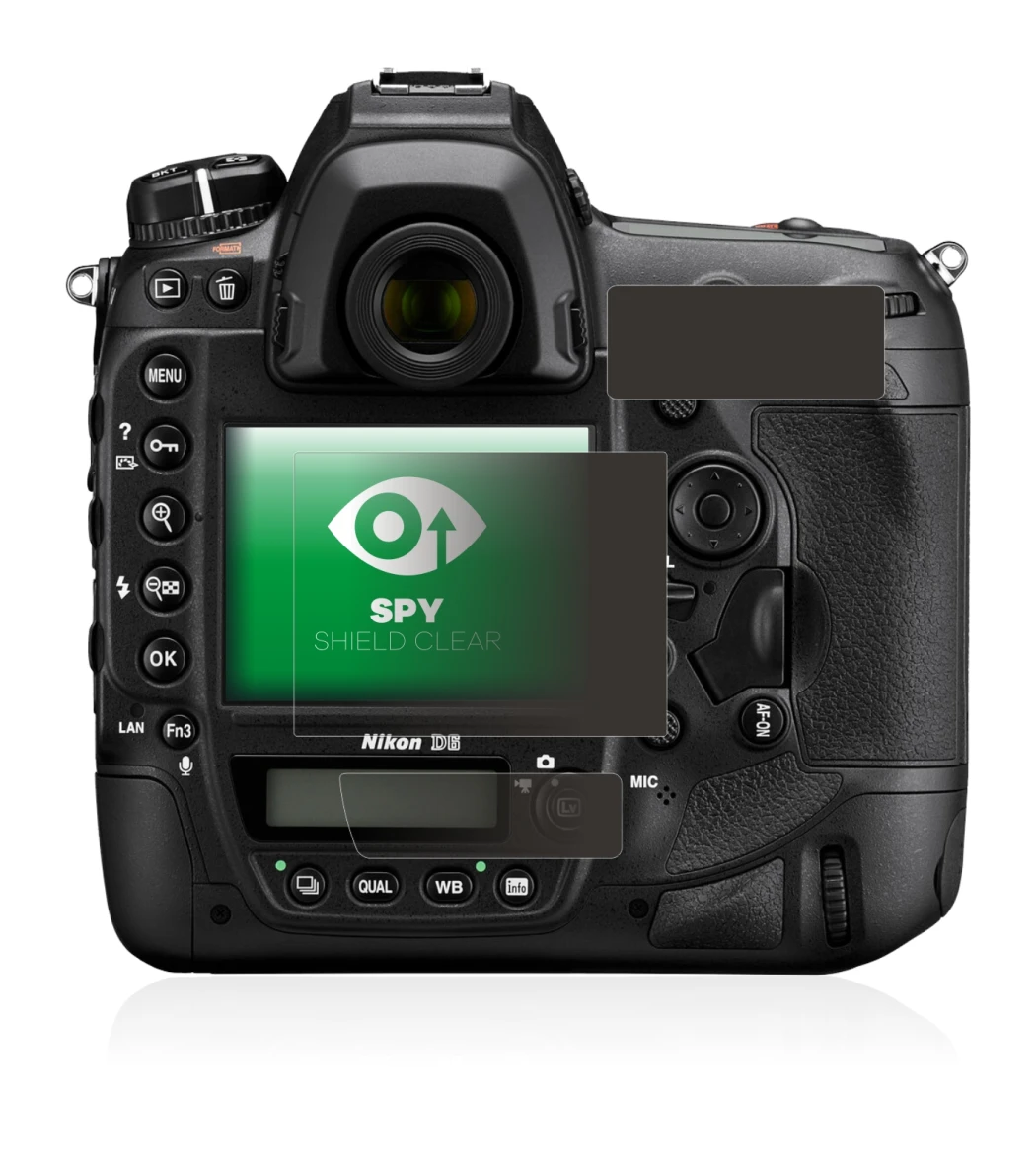 Immagine del dispositivo Nikon D6 con un'ampia varietà di protezioni per lo schermo.
