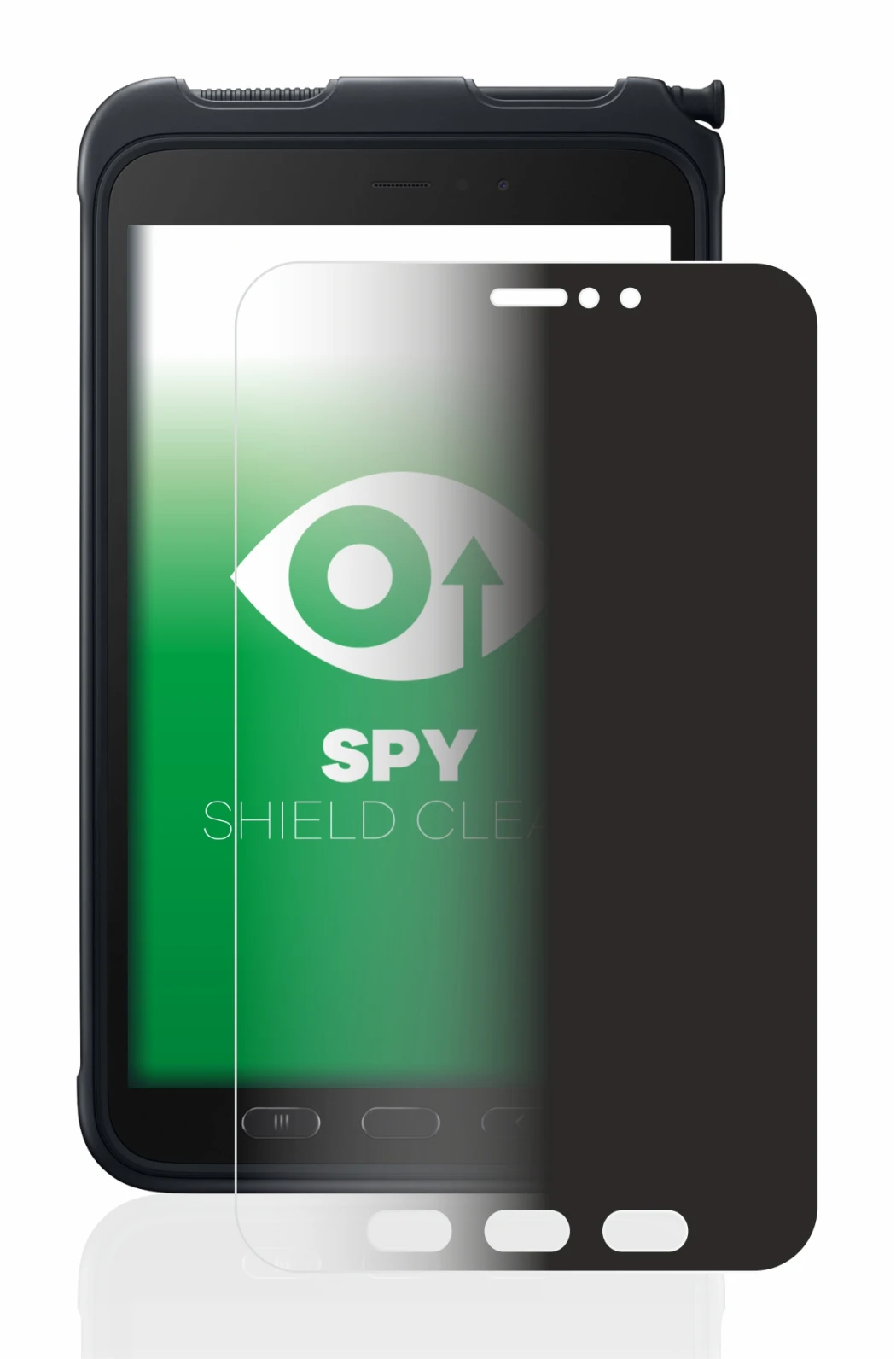 Immagine del dispositivo Samsung Galaxy Tab Active 3 con un'ampia varietà di protezioni per lo schermo.