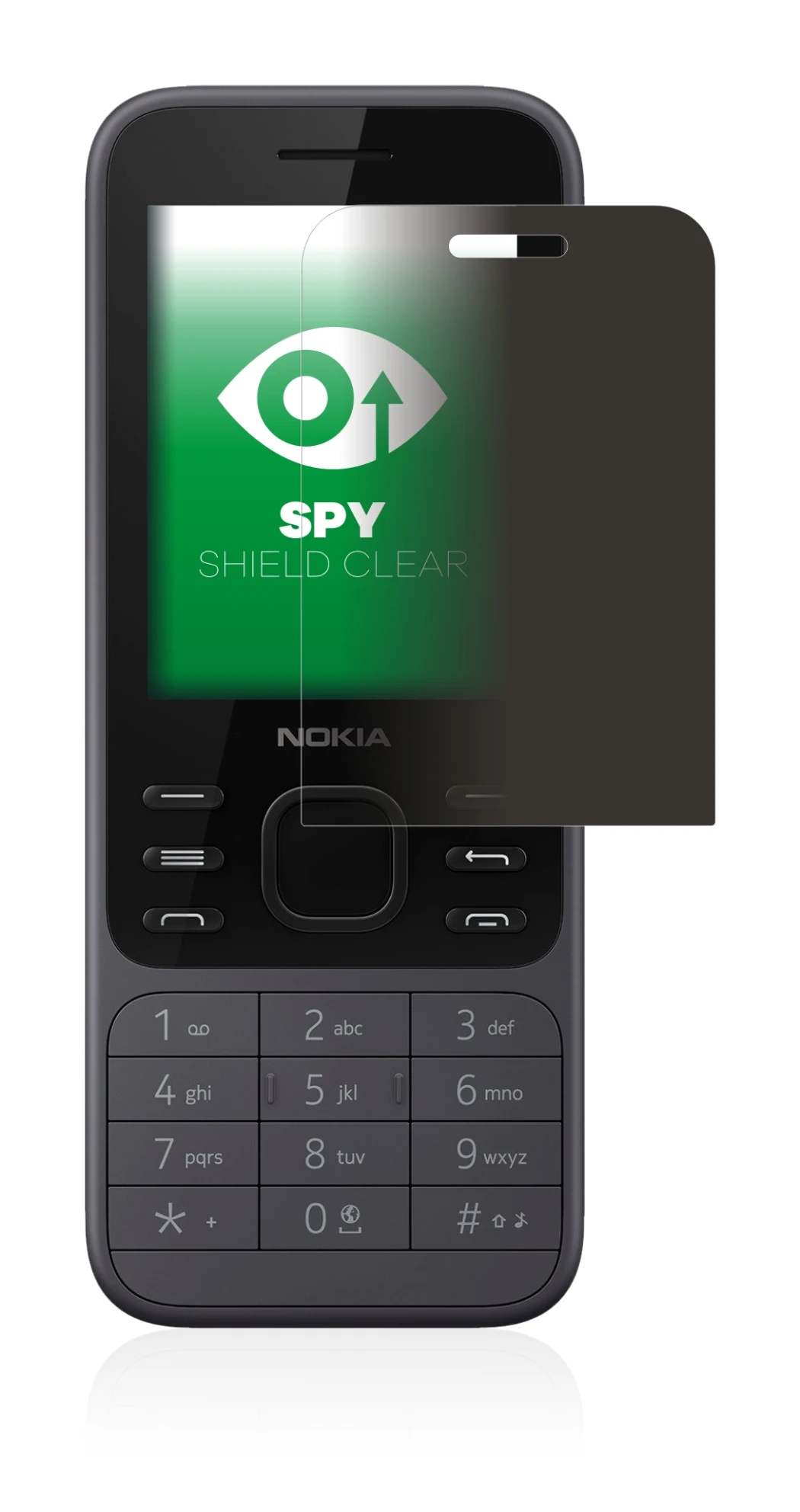 Immagine del dispositivo Nokia 6300 2020 con un'ampia varietà di protezioni per lo schermo.
