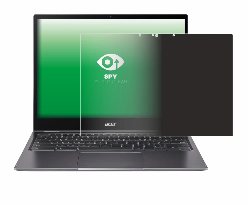 Immagine del dispositivo Acer Chromebook Spin 713 con un'ampia varietà di protezioni per lo schermo.