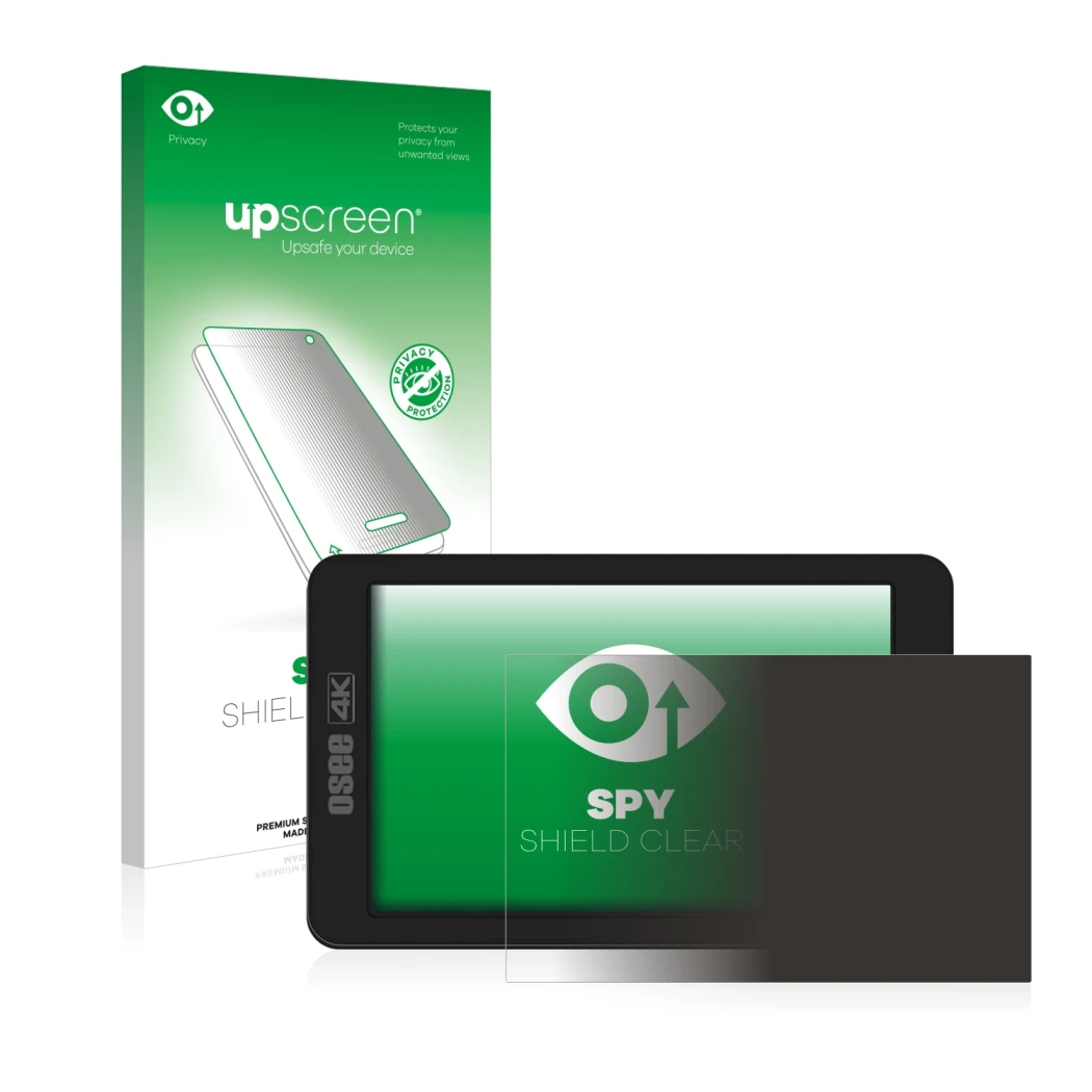 Parte frontale di una confezione del prodotto con il logo del marchio upscreen. Accanto è raffigurato il dispositivo Osee G7 c