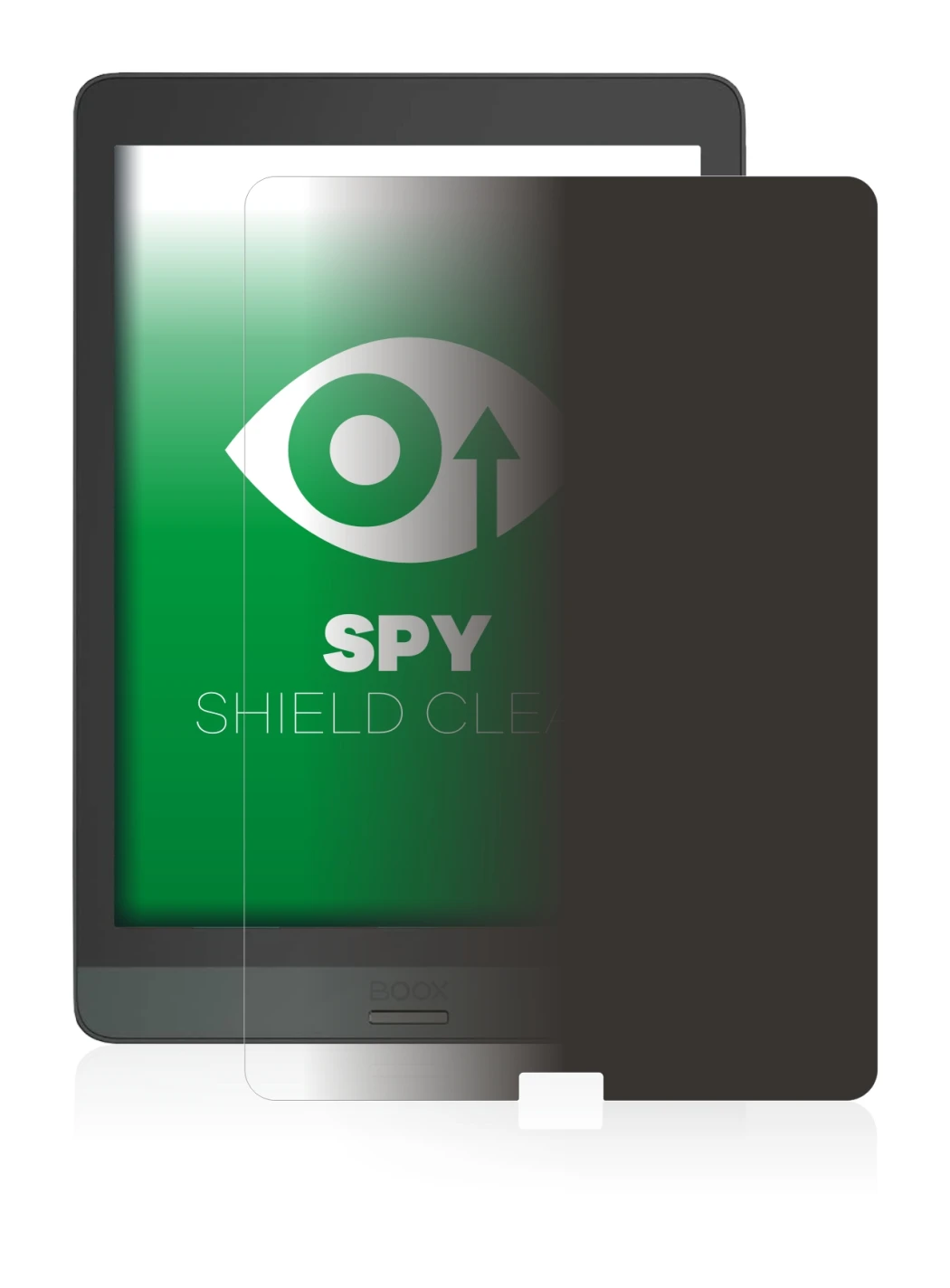 Immagine del dispositivo Boox Nova 3 con un'ampia varietà di protezioni per lo schermo.