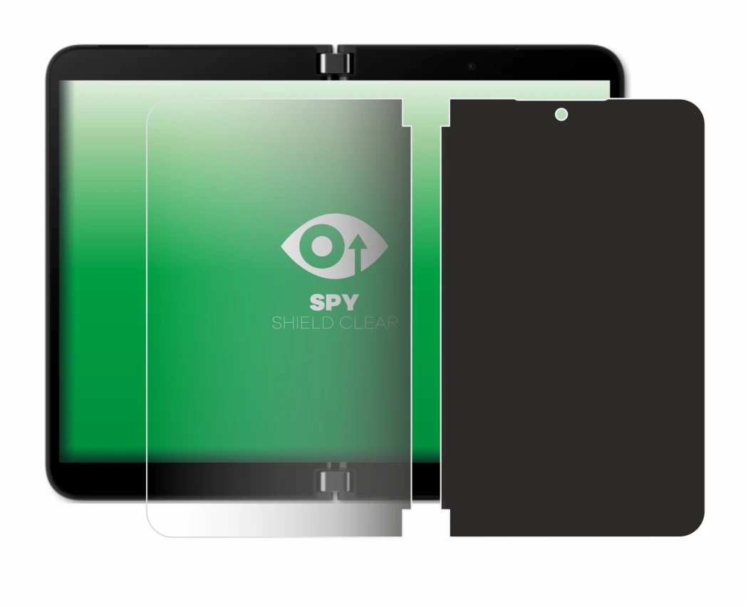Immagine del dispositivo Microsoft Surface Duo 2 (Display interno) con un'ampia varietà di protezioni per lo schermo.