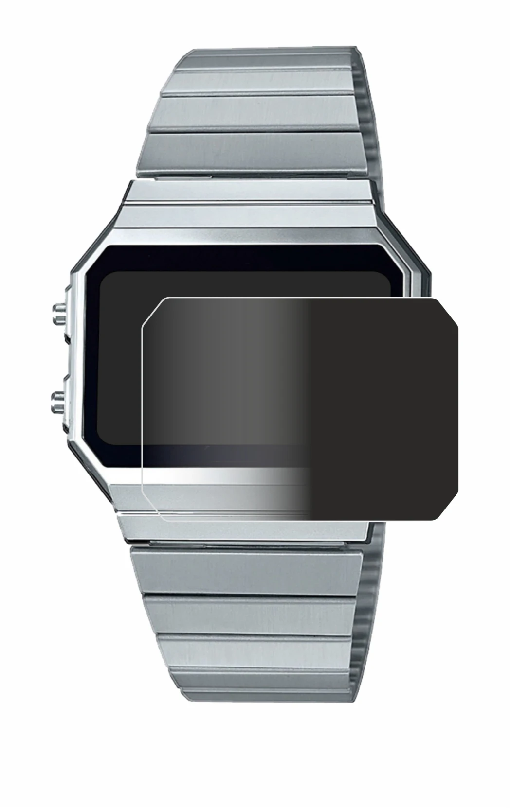 Immagine del dispositivo Casio A700WE con un'ampia varietà di protezioni per lo schermo.