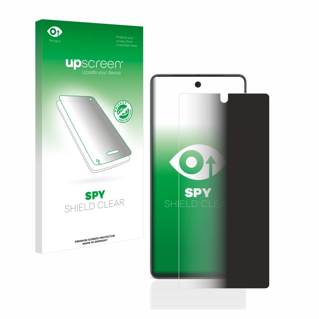 Parte frontale di una confezione del prodotto con il logo del marchio upscreen. Accanto è raffigurato il dispositivo Google Pi