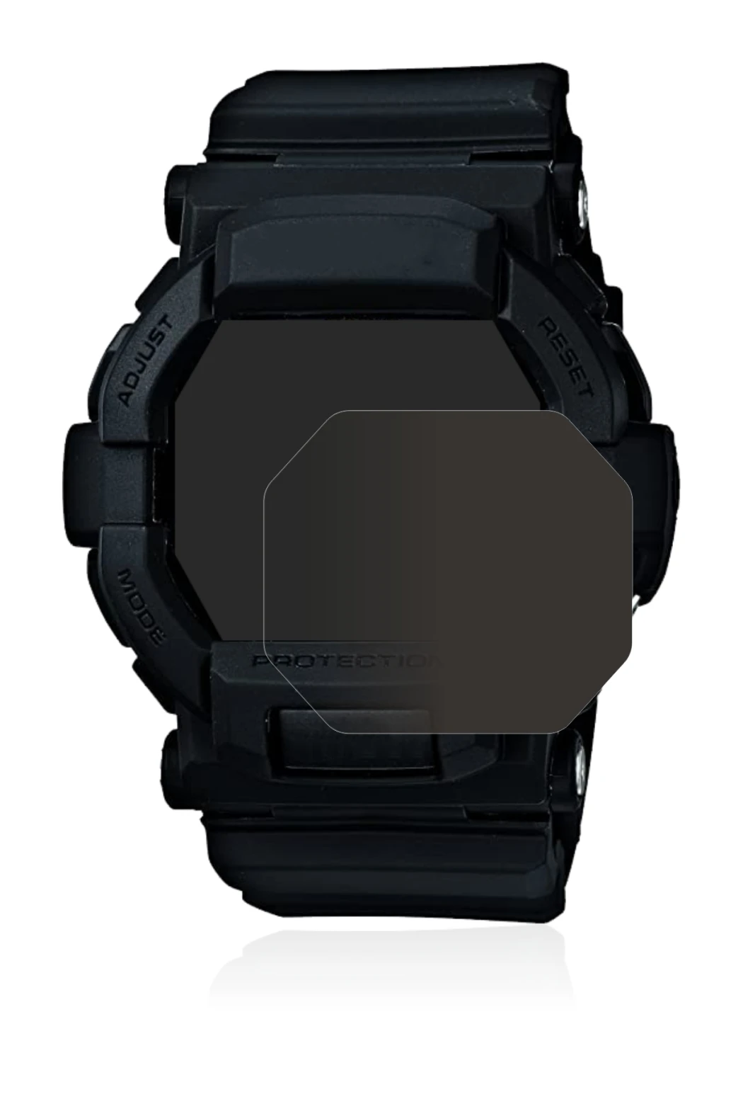 Immagine del dispositivo Casio G-Shock GD350 con un'ampia varietà di protezioni per lo schermo.