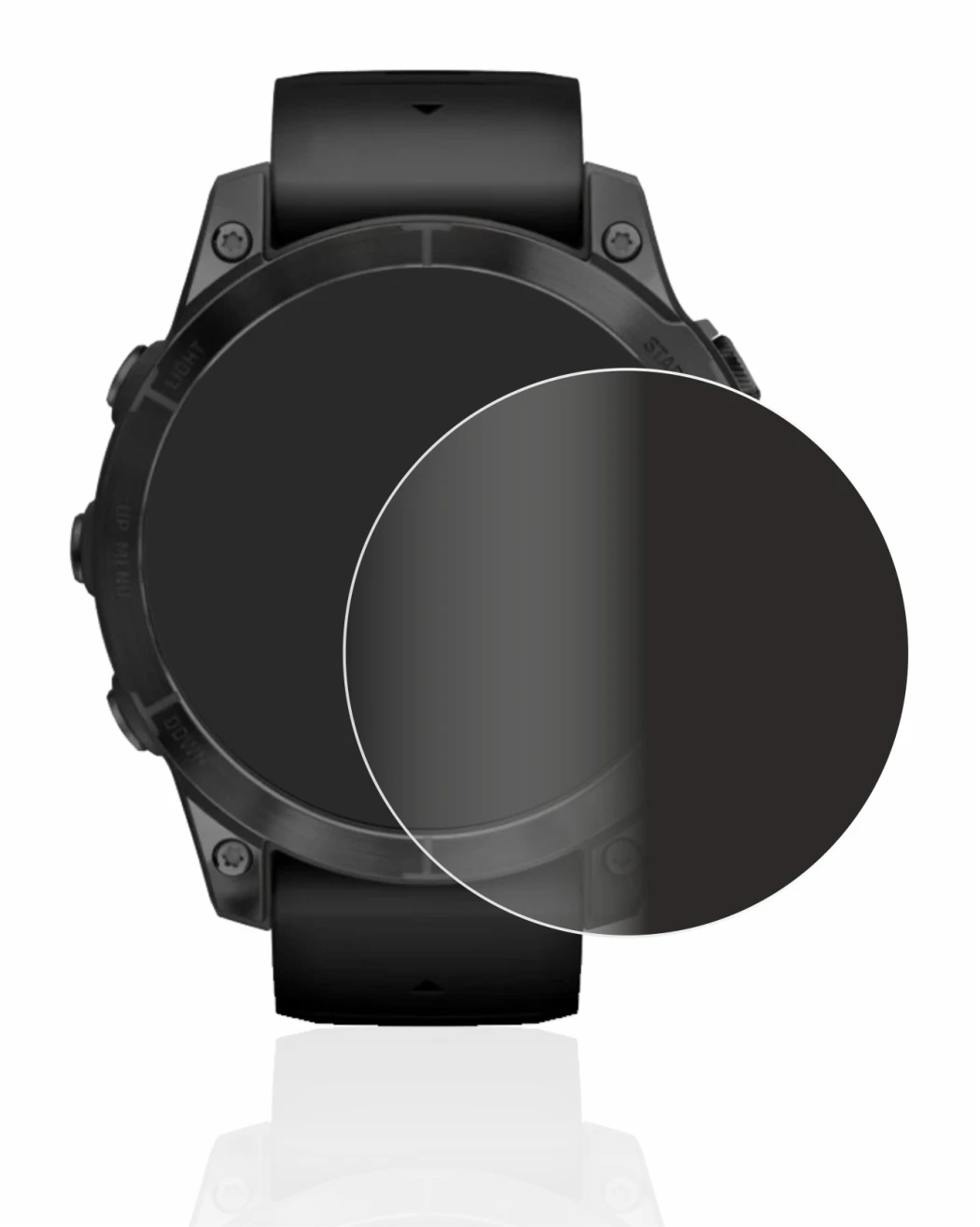 Immagine del dispositivo Garmin Epix Pro (Gen 2) (47 mm) con un'ampia varietà di protezioni per lo schermo.