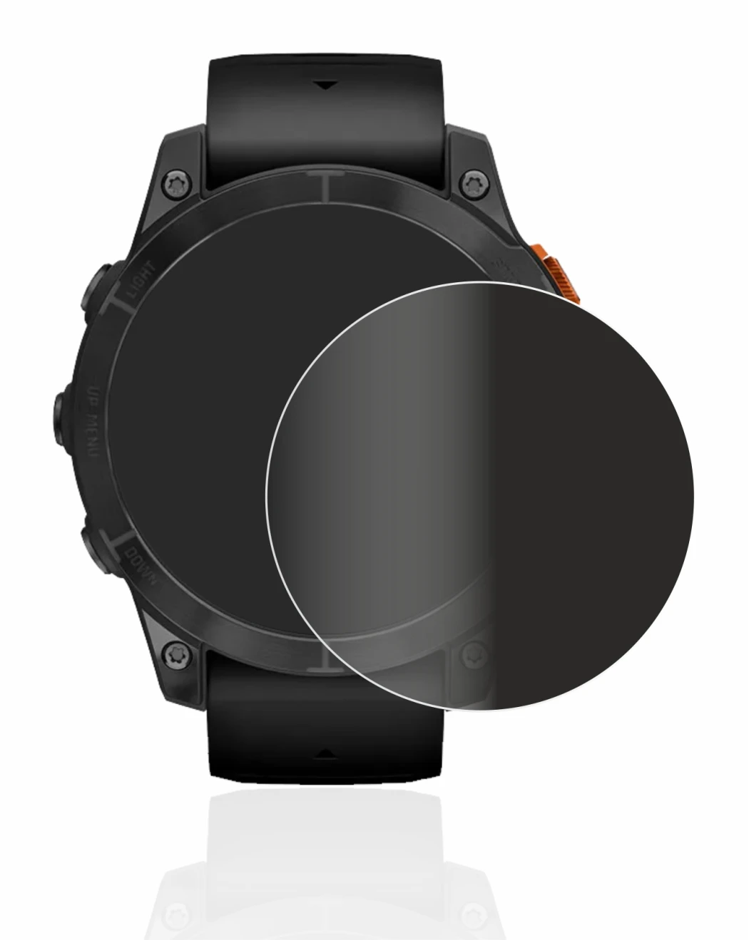 Immagine del dispositivo Garmin Fenix 7 Pro Solar (47 mm) con un'ampia varietà di protezioni per lo schermo.