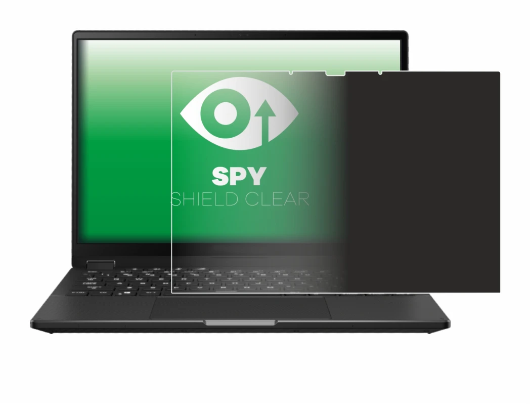 Immagine del dispositivo ASUS ROG Flow X13 2023 con un'ampia varietà di protezioni per lo schermo.