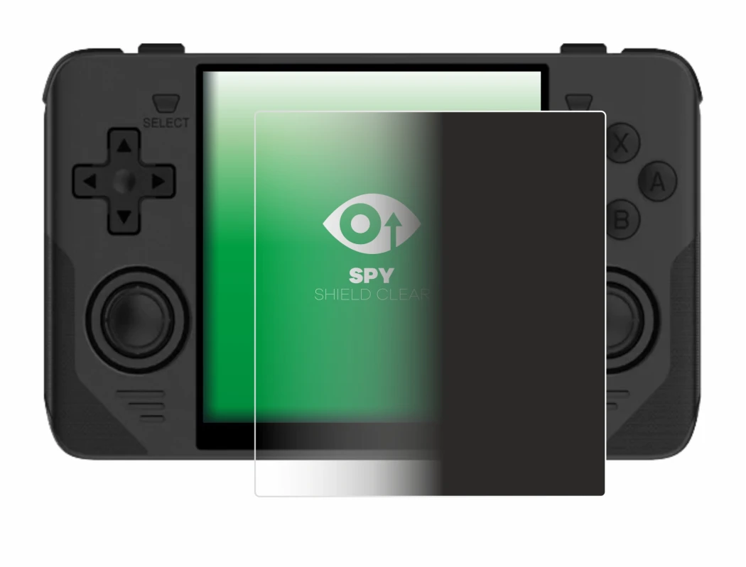 Immagine del dispositivo Powkiddy RGB30 con un'ampia varietà di protezioni per lo schermo.